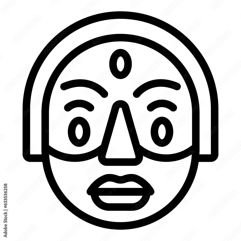 Traditional culture Korean Mask outline icon