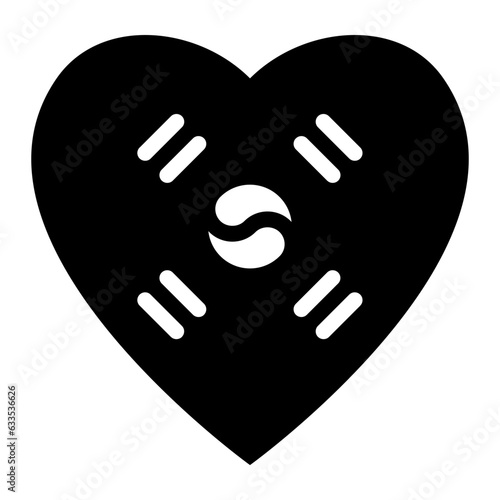 Love south korea romance solid glyph icon