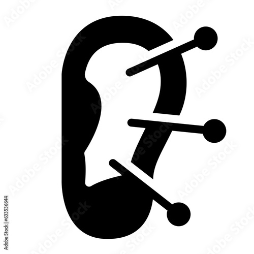 Acupuncture alternative medicine solid glyph icon