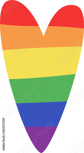 Hand drawn lgbt heart. Clipart Pride on a transparent background.