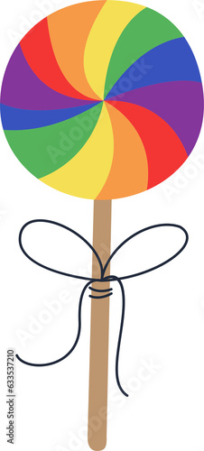 Hand drawn lgbt lollipop. Clipart Pride on a transparent background.
