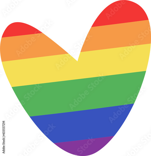Hand drawn lgbt heart. Clipart Pride on a transparent background.