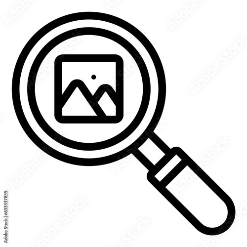 Search image or photo outline line icon