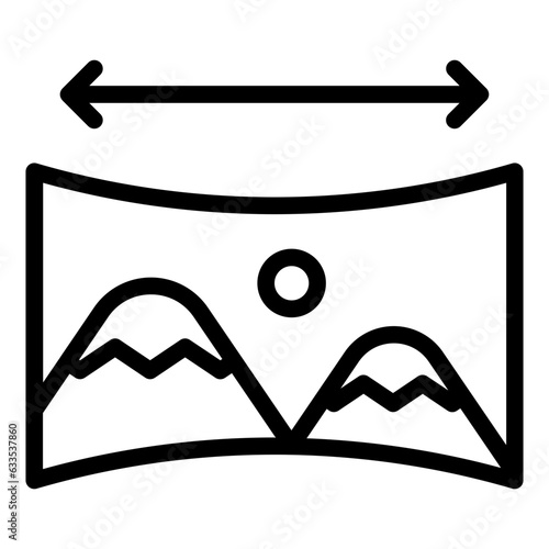 Panoramic image view outline line icon