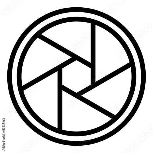 Shutter camera lens aperture outline line icon