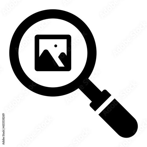 Search image or photo solid glyph icon