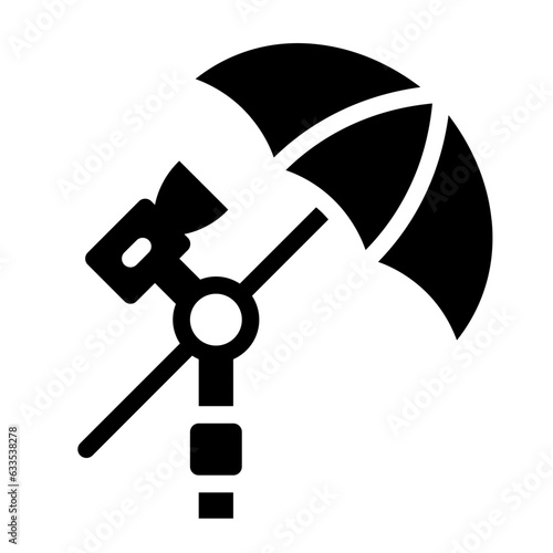 Umbrella for photography solid glyph icon