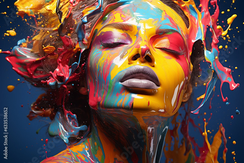 Dynamic Ad Portrait: Vibrant Paint Splash Wallpaper for Desktop & Mobile © Patrick
