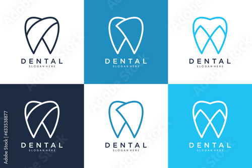 Dental logo design template vector illustration with creative idea