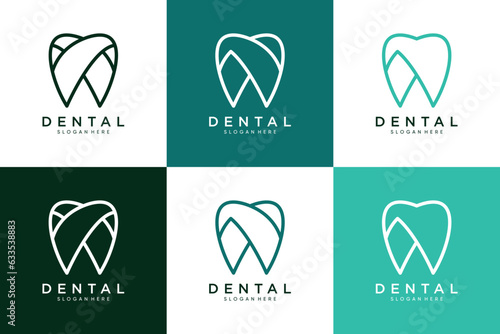 Dental logo design template vector illustration with creative idea