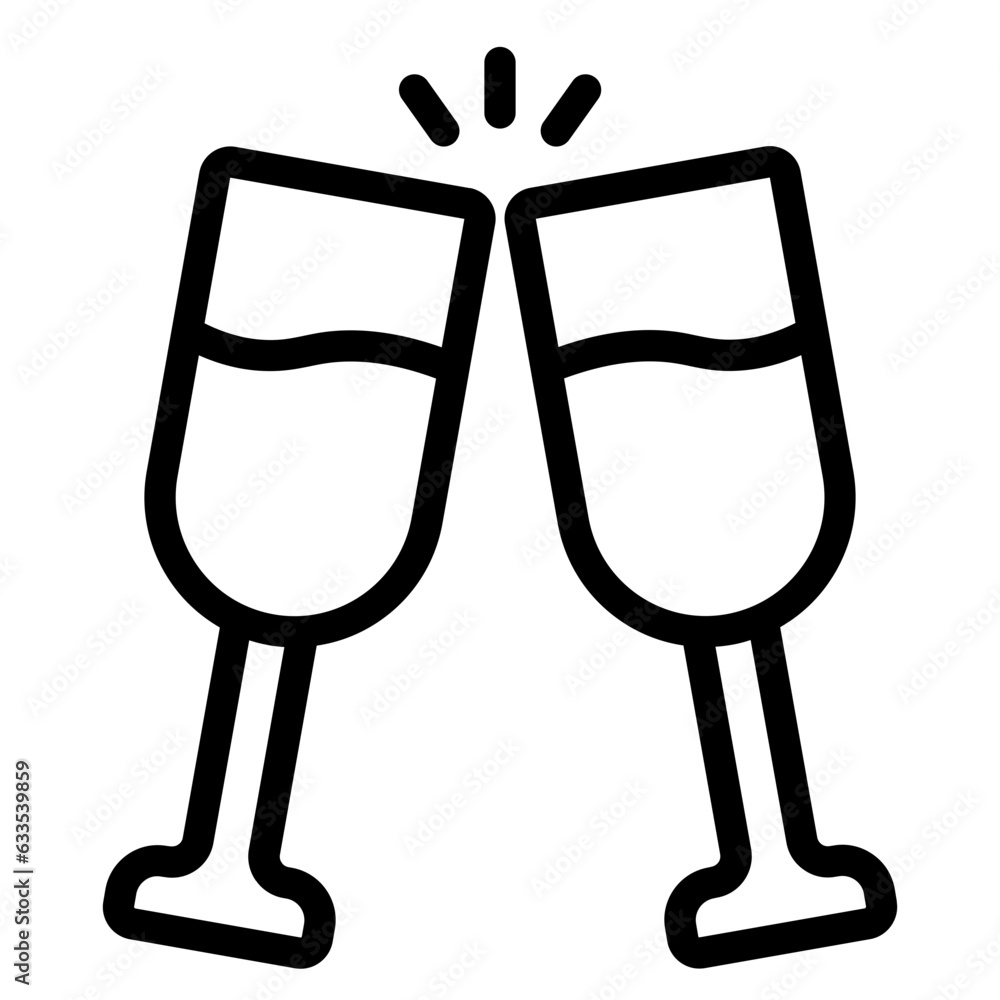 Toast beer party outline icon