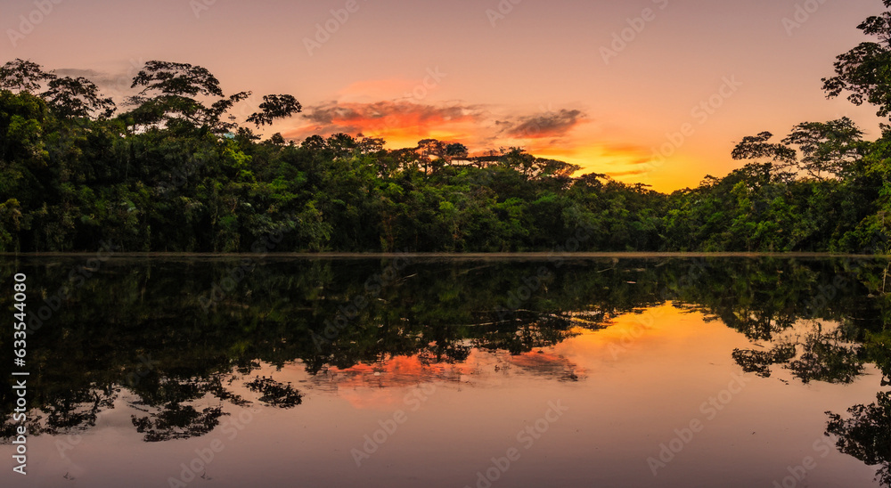 beautiful amazon river during a sunset in high resolution