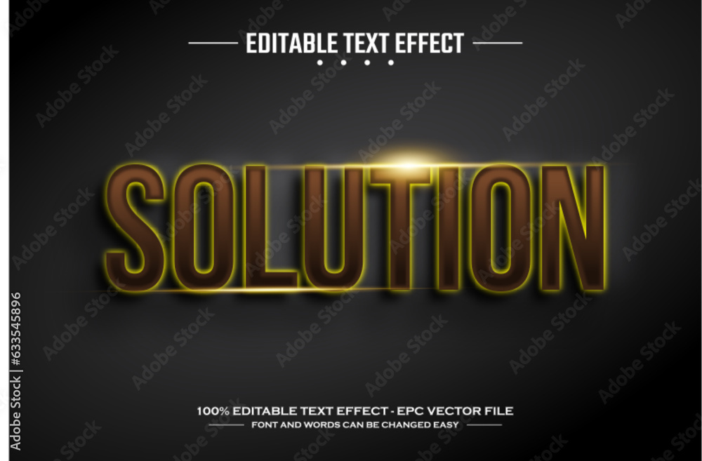 Solution 3D editable text effect template