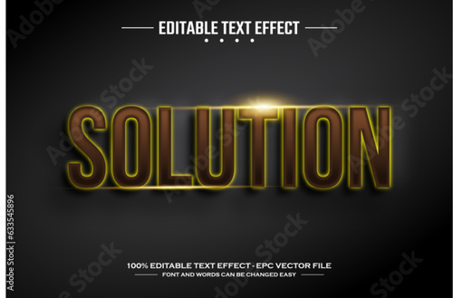 Solution 3D editable text effect template