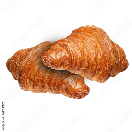 Fresh croissants on a white background