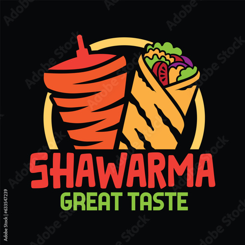 Shawarma Kebab Logo Vector Design Street Food
