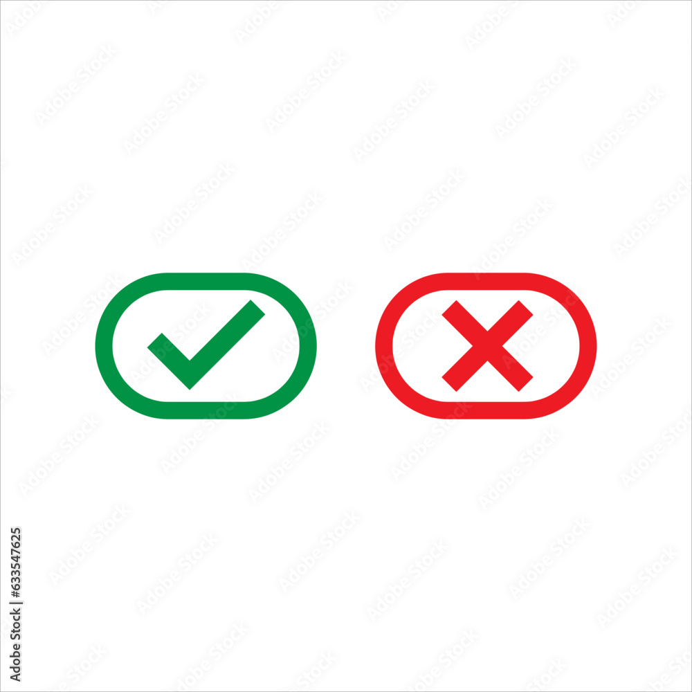 Check Mark Icon, Checked, yes and no flat icon illustration on white background..eps Check Mark Icon, Checked, yes and no flat icon illustration on white background..eps