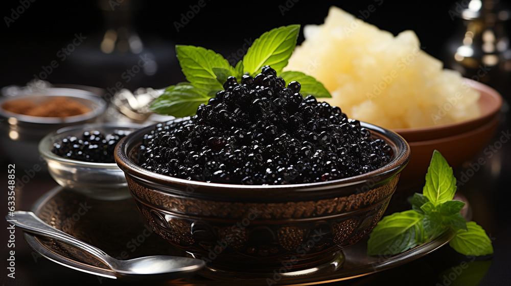 blackberry jam in a glass cup