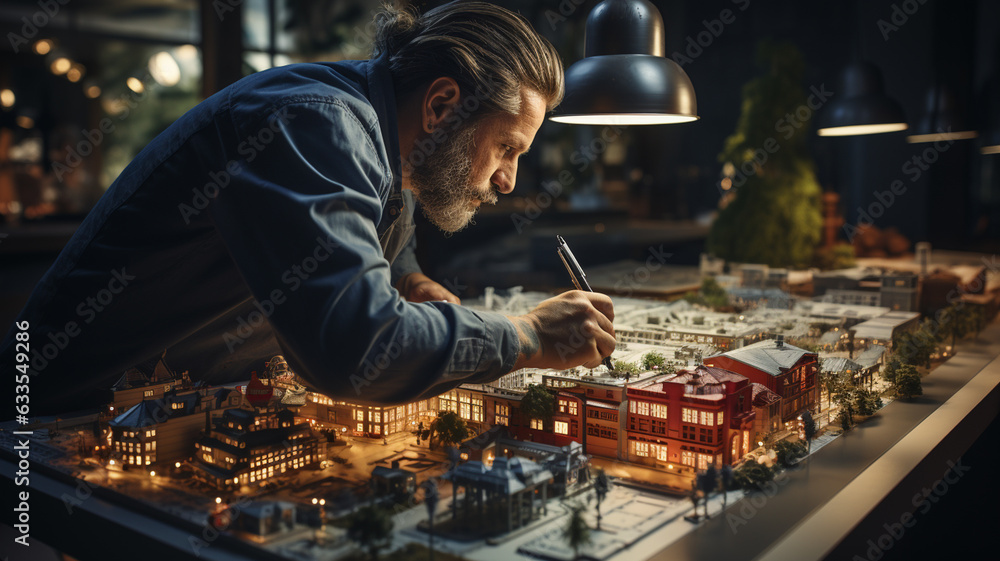 young architect working in office young architect working in office
