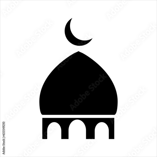 Islamic culture and traditions glyph icon,Muslim symbols, moon and star, mosque Vector illustration.eps