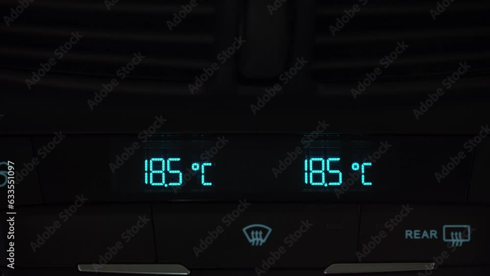 Car air conditioner decreasing temperature in cabin to low minimum degrees, two-phase climate control in the car Car air conditioner decreasing temperature in cabin to low minimum degrees, two-phase climate control in the car