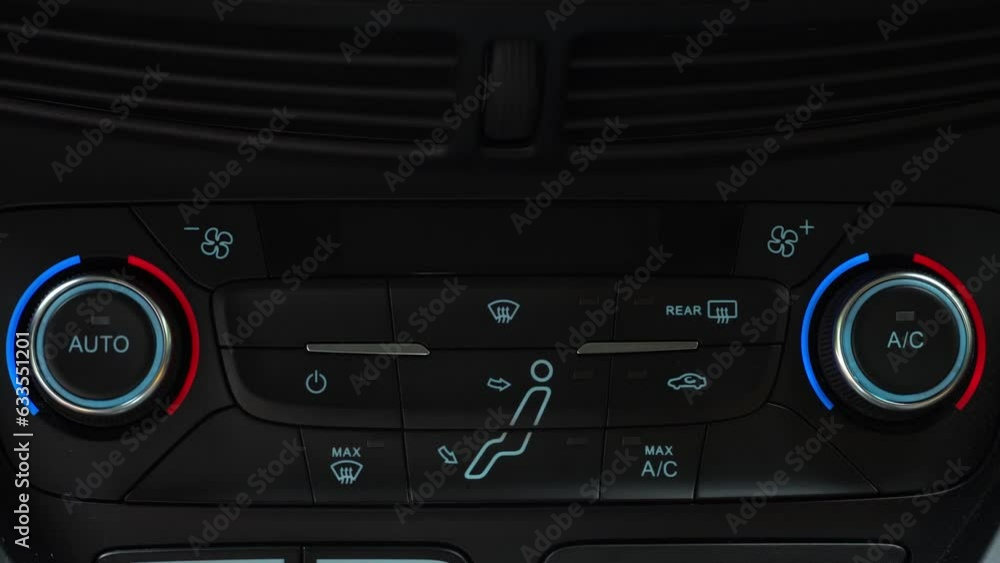 Finger turning off toggle switch of car air conditioner, two-phase climate control in the car Finger turning off toggle switch of car air conditioner, two-phase climate control in the car