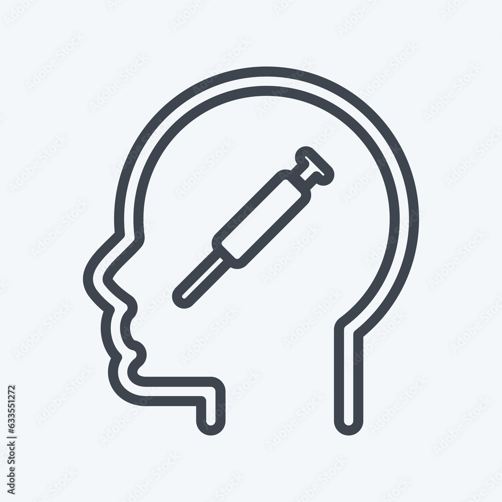 Icon Physic Addiction. related to Psychology Personality symbol. simple design editable. simple illustration Icon Physic Addiction. related to Psychology Personality symbol. simple design editable. simple illustration