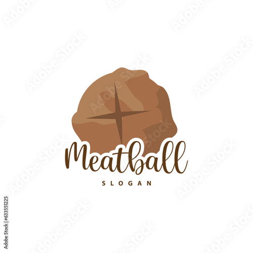 Meatball Logo, Vector For Food Stall Brand Fast Food Simple Design Icon, Template Illustration