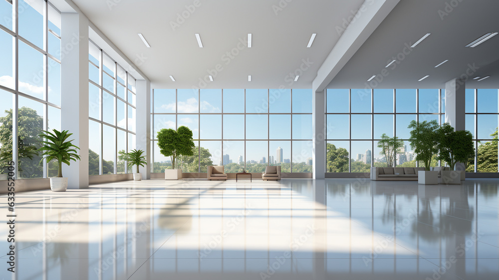 Fototapeta premium interior modern office, 3 d illustration