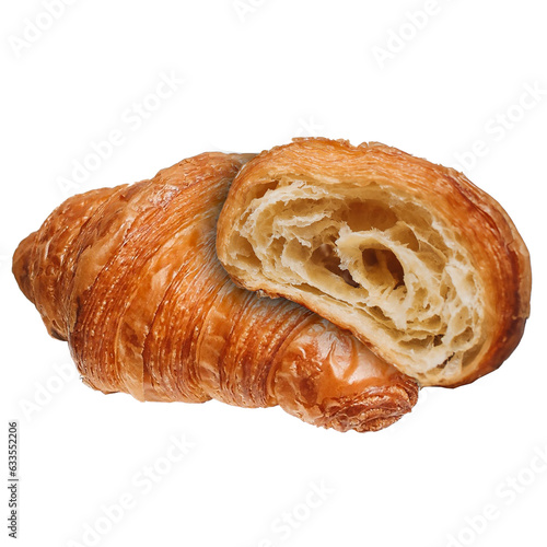 Fresh croissants on a white background