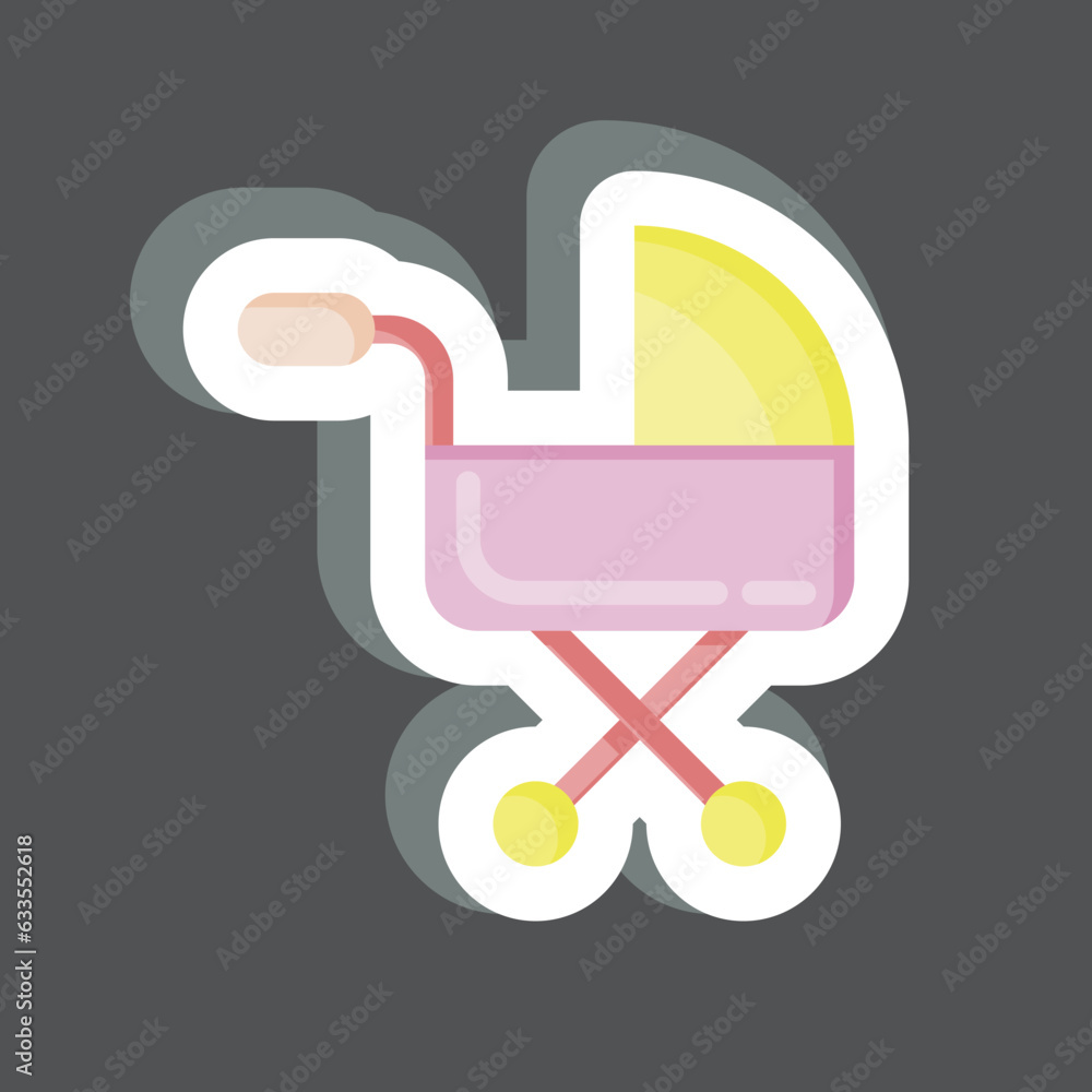 Icon Baby Carriage. related to Family symbol. simple design editable. simple illustration Icon Baby Carriage. related to Family symbol. simple design editable. simple illustration