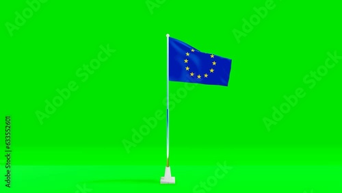 European Union flag green screen animation