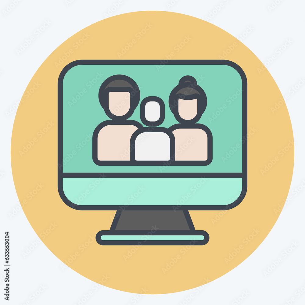 Icon Online Family. related to Family symbol. simple design editable. simple illustration