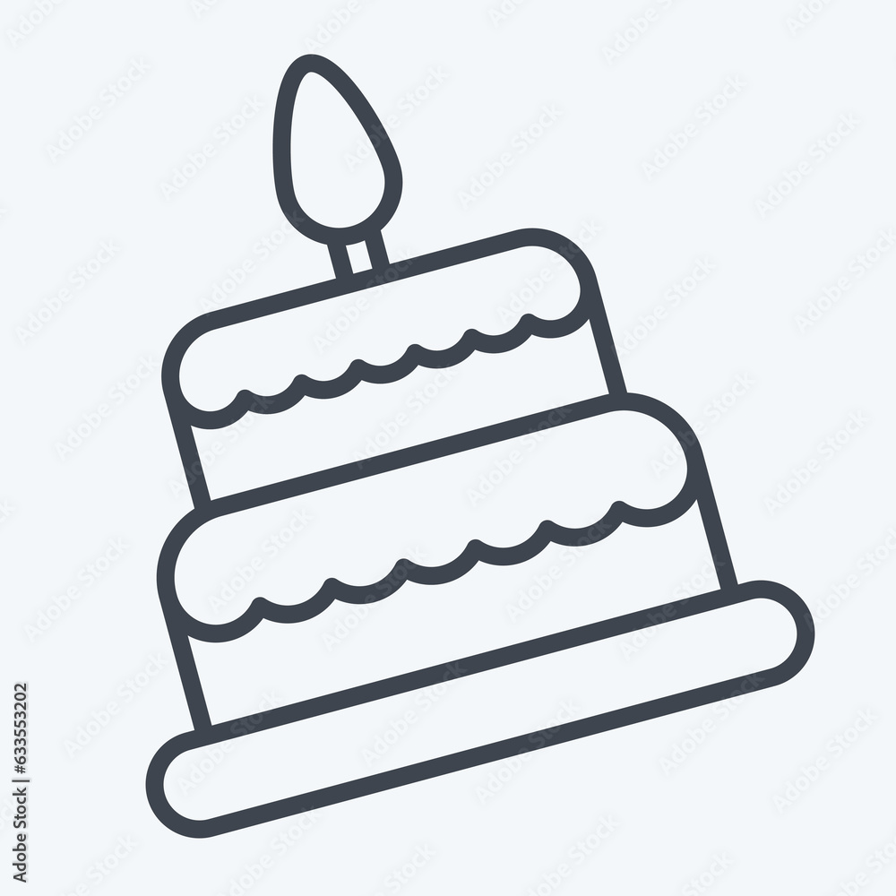 Icon Cake. related to Family symbol. Line Style. simple design editable. simple illustration Icon Cake. related to Family symbol. Line Style. simple design editable. simple illustration
