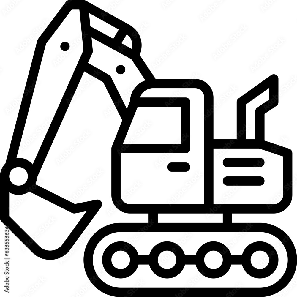 backhoe line icon backhoe line icon