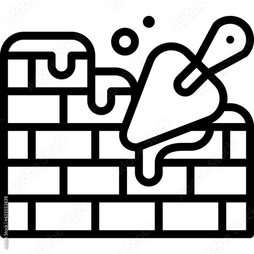bricklaying line icon