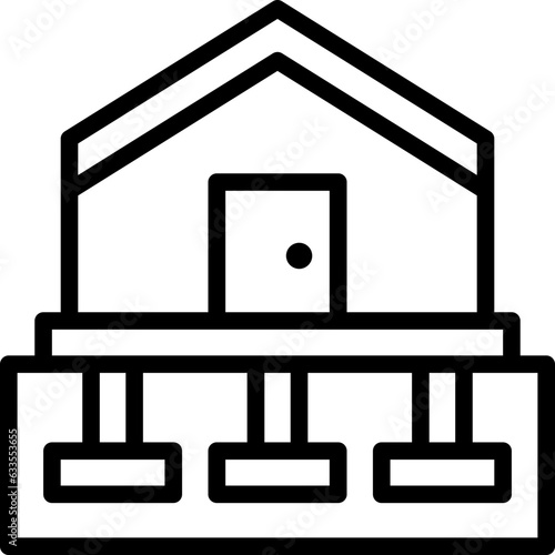 building foundation line icon