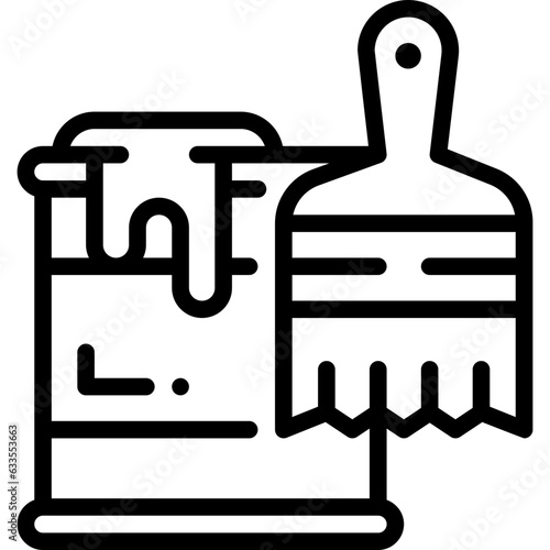 paint brush line icon