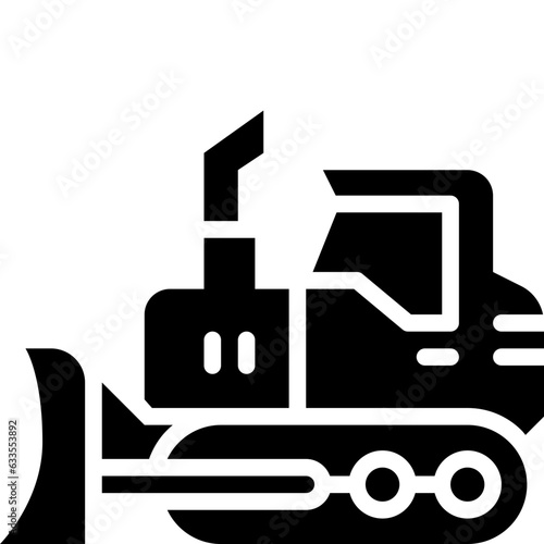 bulldozer solid icon