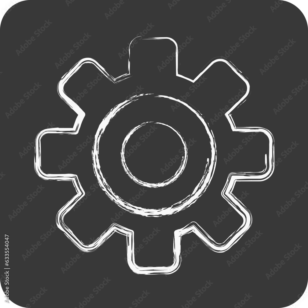 Icon Gear. related to Car Service symbol. Chalk Style. repairin. engine. simple illustration Icon Gear. related to Car Service symbol. Chalk Style. repairin. engine. simple illustration