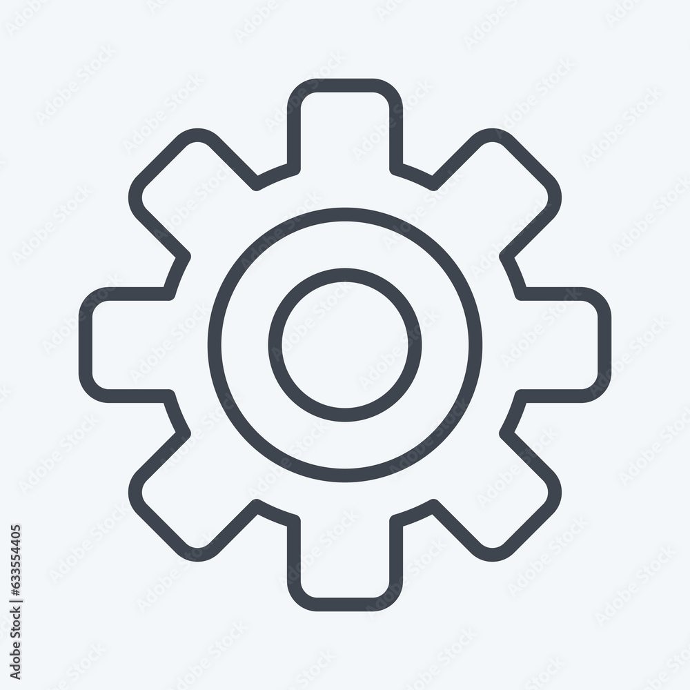 Icon Gear. related to Car Service symbol. Line Style. repairin. engine. simple illustration