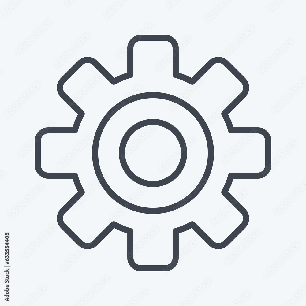 Icon Gear. related to Car Service symbol. Line Style. repairin. engine. simple illustration Icon Gear. related to Car Service symbol. Line Style. repairin. engine. simple illustration