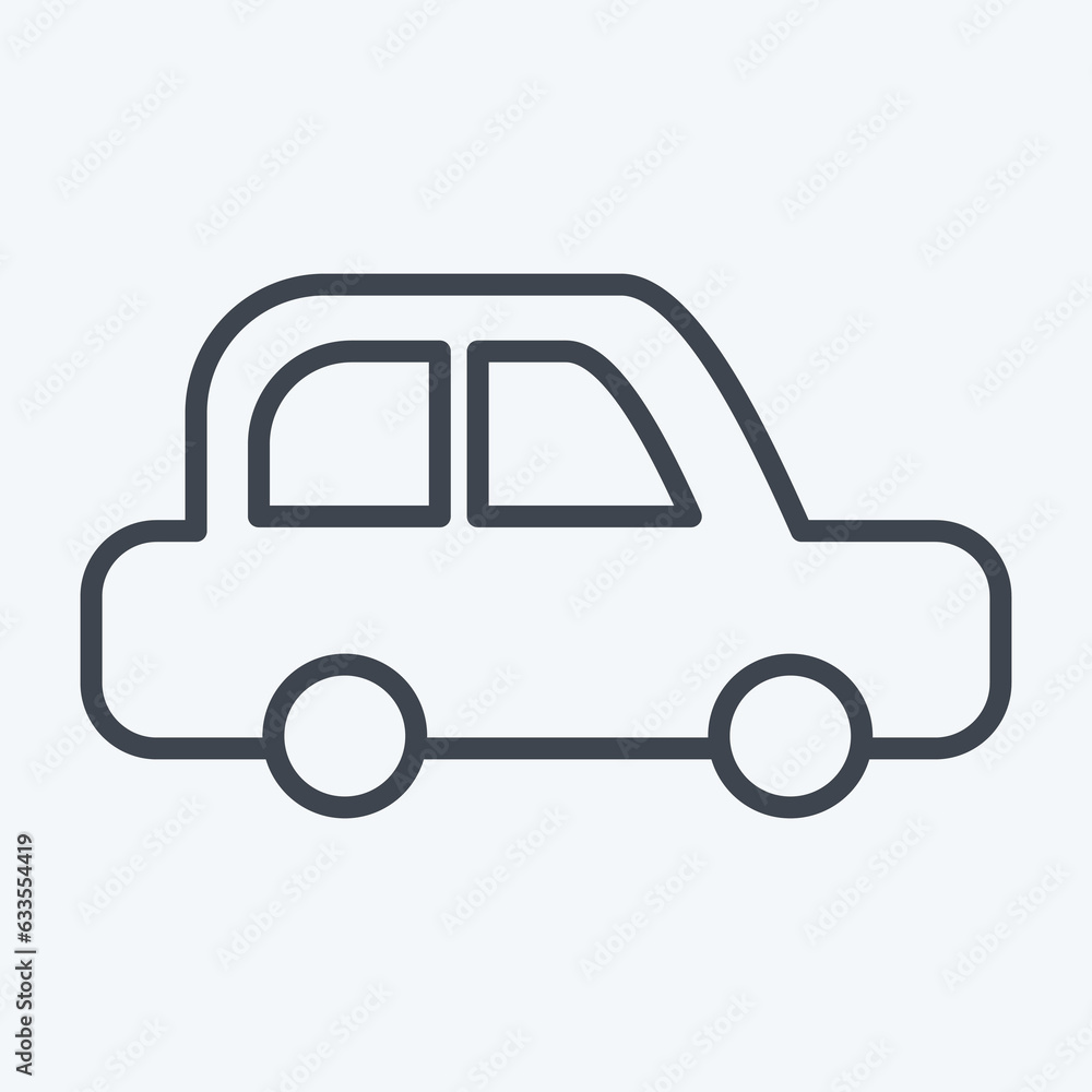Icon Car. related to Car Service symbol. Line Style. repairin. engine. simple illustration Icon Car. related to Car Service symbol. Line Style. repairin. engine. simple illustration