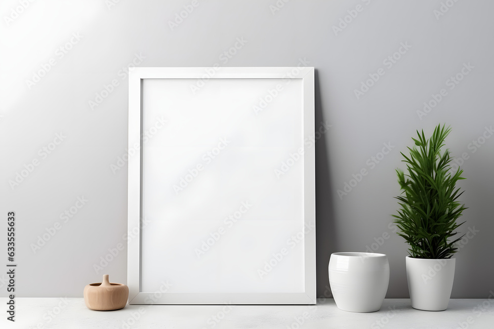 Frame Mockup - Minimal Frame in Inviting Ambiance, generative ai Frame Mockup - Minimal Frame in Inviting Ambiance, generative ai