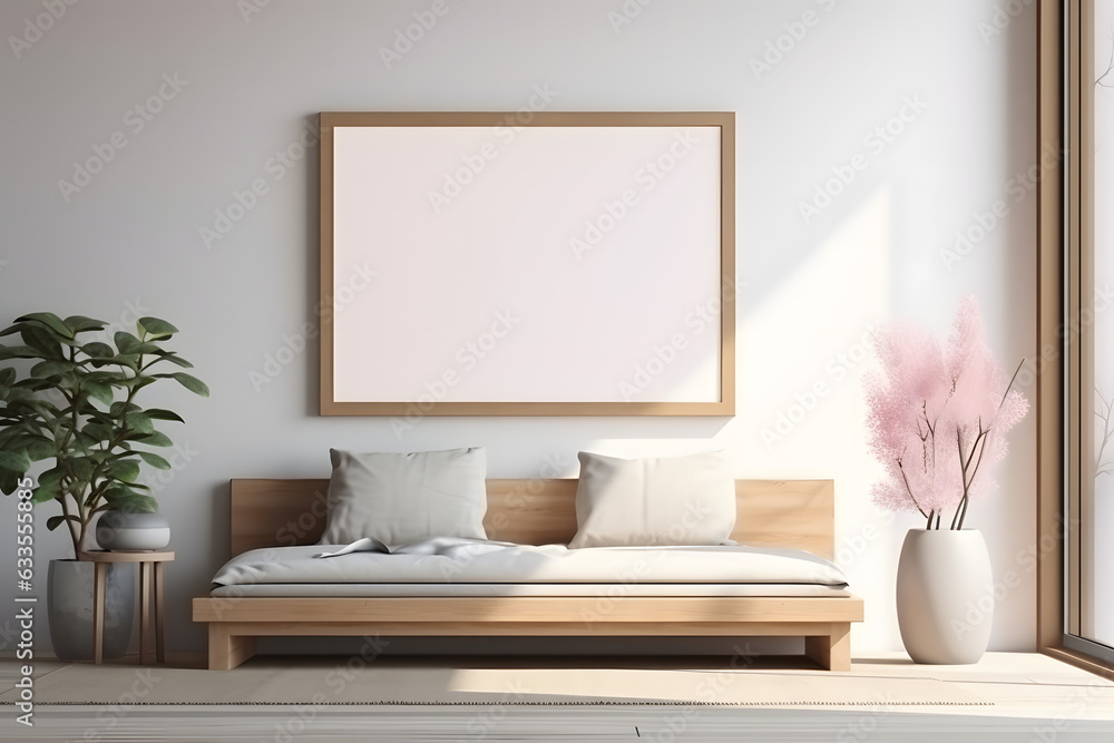 Frame Mockup - Clean and Inviting Art Scene, generative ai Frame Mockup - Clean and Inviting Art Scene, generative ai
