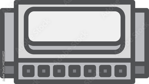 カラーシンプル楽器の単品アイコン　ハーモニカ