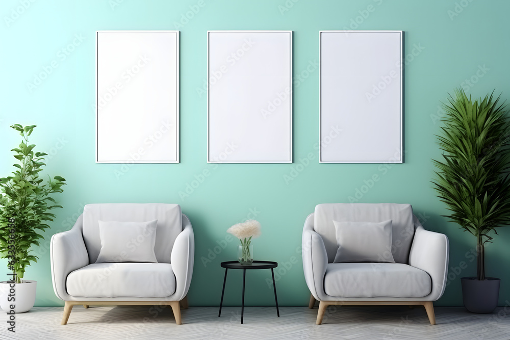 Frame Mockup - Minimalistic Frame in Contemporary Setting, generative ai Frame Mockup - Minimalistic Frame in Contemporary Setting, generative ai