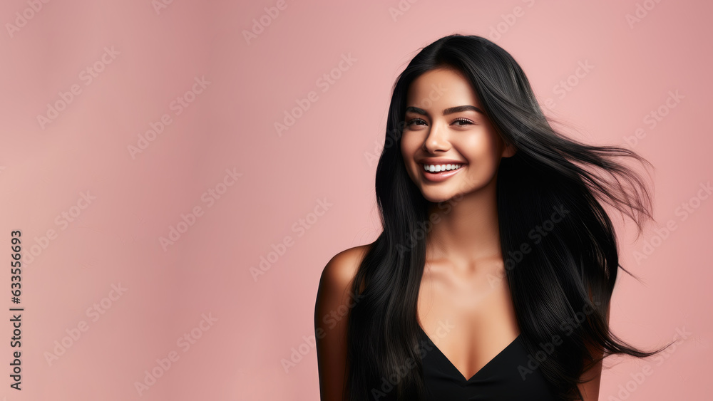 Beautiful girl with long black hair, Treatment, care and spa procedures. Beautiful girl with long black hair, Treatment, care and spa procedures.