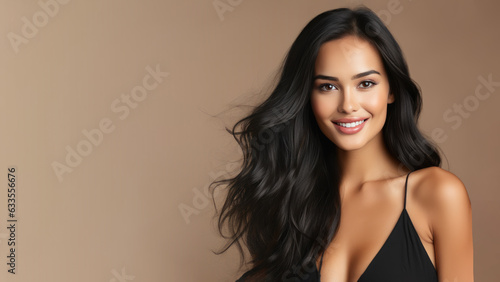 Wallpaper Mural Beautiful girl with long black hair, Treatment, care, spa, cosmetic, salon Torontodigital.ca