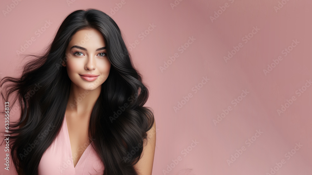 Beautiful girl with long black hair, Treatment, care and spa procedures. Beautiful girl with long black hair, Treatment, care and spa procedures.